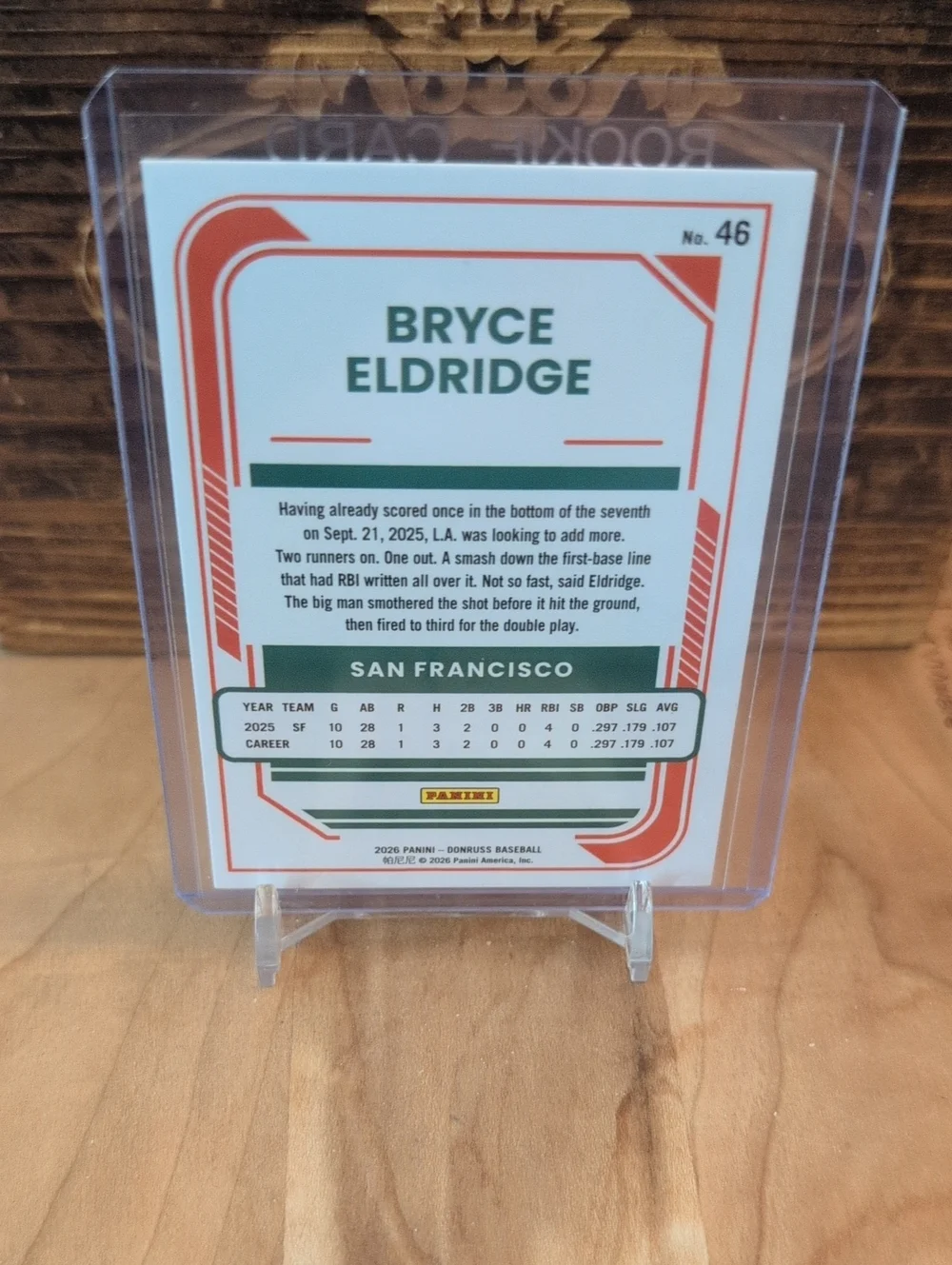 2026 Donruss Bryce Eldridge Rated Rookie Card Giants